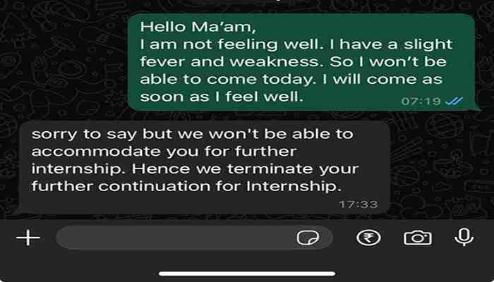 Intern Faces Toxic Work Culture: Laid off After Sick Leave