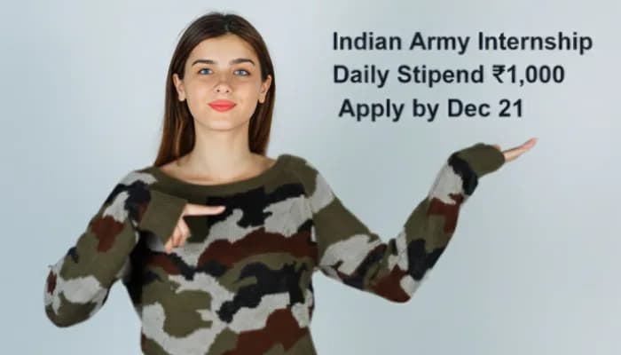 Indian Army Internship, Daily Stipend , Apply by Dec