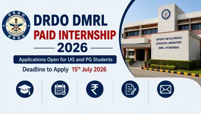 Latest news: DRDO Invites Applications for Paid Internship at DMRL Hyderabad - SightsIn Plus